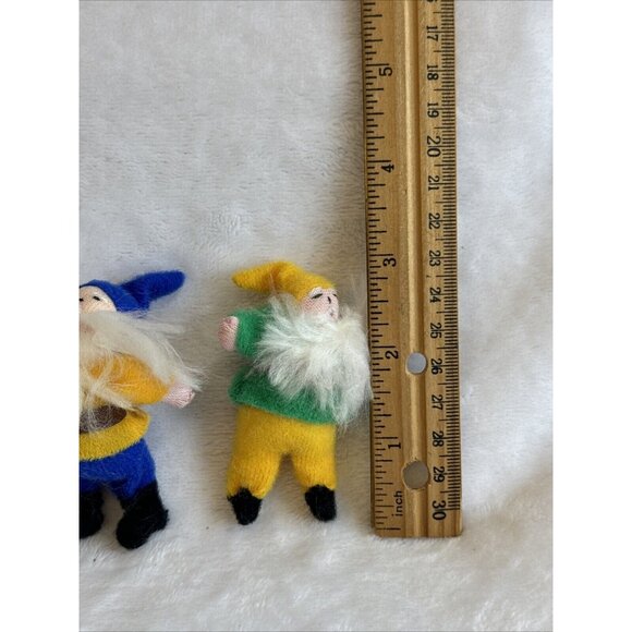Vintage Lot Of 4 Winter Characters Santa & 3 Winter Woodsmen Small Cloth - Picture 6 of 12